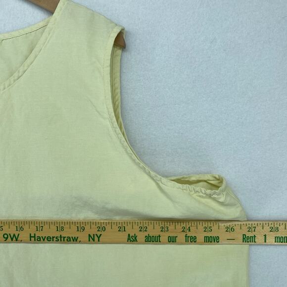 EILEEN FISHER Tank Top 3X Plus Linen Silk Woven Round Neck Shell Yellow - Picture 10 of 12